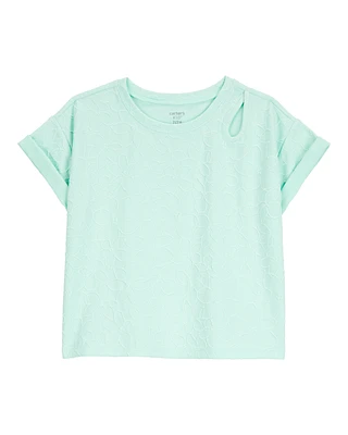 Girls Solid Short-Sleeve Tee - Turquoise