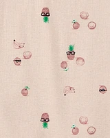 Baby Coconut Print Cotton Romper