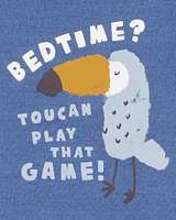 Toddler Bird Print Loose Fit 2-Piece Pyjamas - Blue