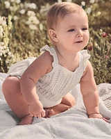 Baby Organic Cotton Pointelle Romper