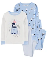 Kid 4-Piece Penguin 100% Snug Fit Cotton Pyjamas