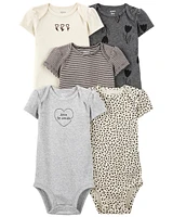 Baby 5-Pack Floral Short-Sleeve Bodysuits