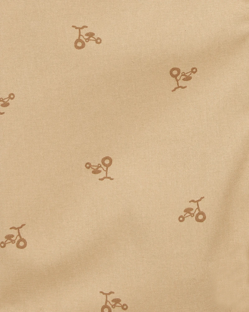 Baby Button-Front Romper - Tan