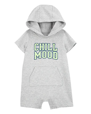 Baby "Chill Mood" Hooded Romper -Grey