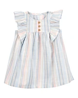 Baby Striped Flutter Sleeves Dress