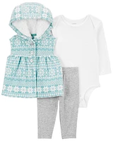 Baby 3-Piece Fair Isle Little Vest Set