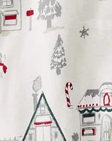 Baby Organic Cotton Sleep & Play Pajamas Christmas Village