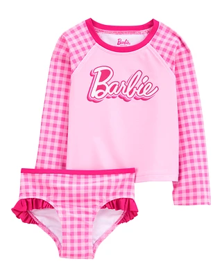 Toddler Barbie™ 2-Piece Rashguard Swimsuit Set - Pink