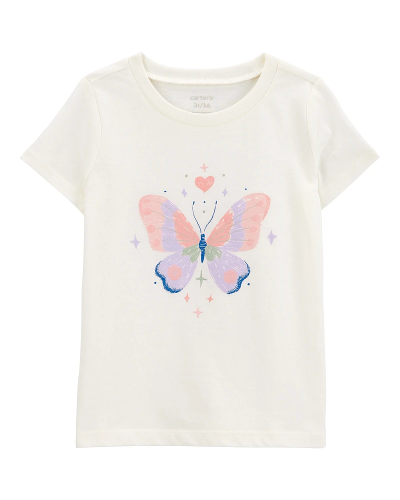 Toddler Butterfly Short-Sleeve Graphic Tee - White