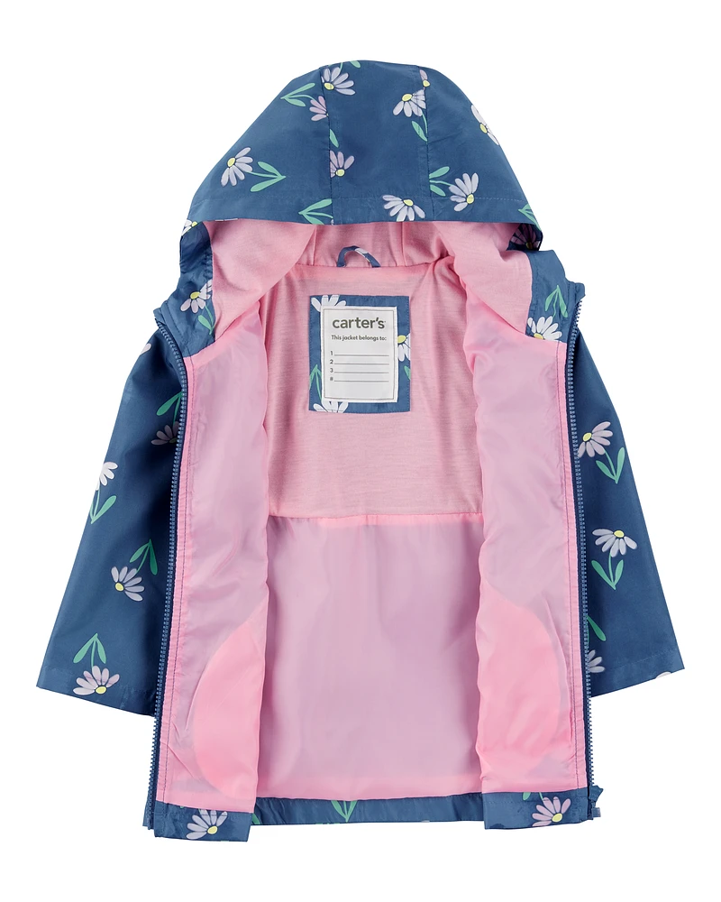Toddler Colour Changing Rain Jacket - Navy