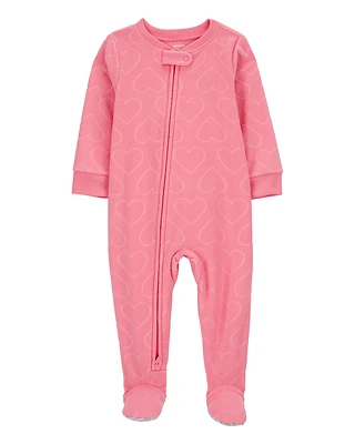 Baby 1-Piece Heart Fleece Footie Pyjamas