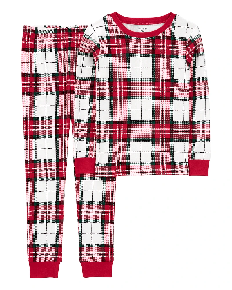 Kid 2-Piece Plaid 100% Snug Fit Cotton Pyjamas