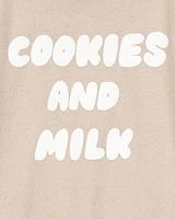 Toddler Cookies & Milk Short-Sleeve Graphic Tee - Khaki