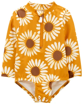 Baby Sunflower 1-Piece Half-Zip Rashguard