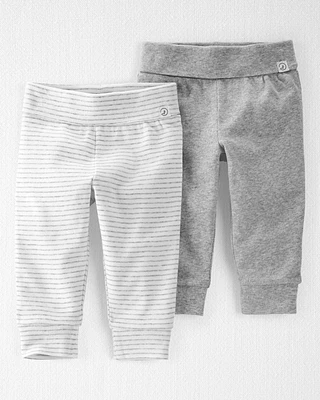 Baby 2-Pack Organic Cotton Grow-With-Me Pants