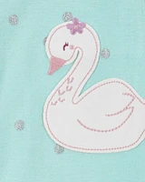 Baby 1-Piece Swan Print 100% Snug Fit Cotton Footie Pyjamas