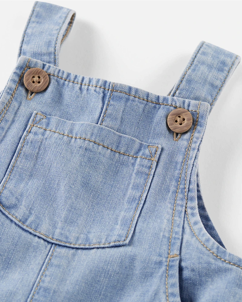 Baby Organic Cotton Chambray Shortall