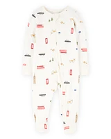 Baby London Print 2-Way Zip PurelySoft Sleeper Pyjamas - Ivory