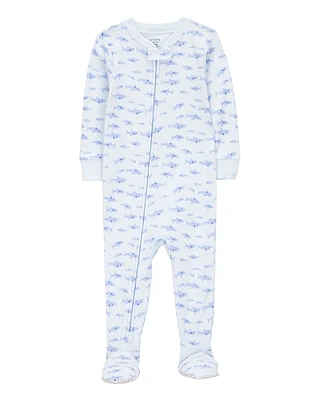 Baby 1-Piece Shark Print 100% Snug Fit Cotton Footie Pyjamas