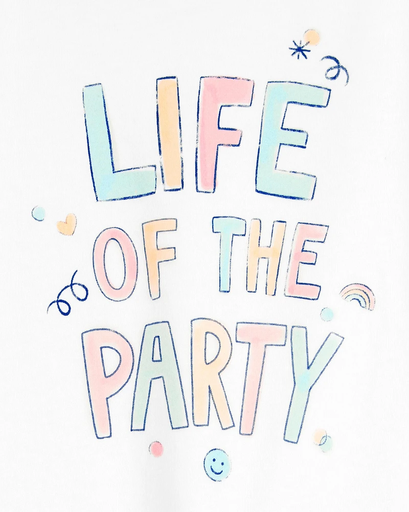 Toddler Life Of The Party Short-Sleeve Graphic Tee - White