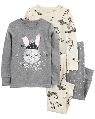 Toddler 4-Piece Bunny Cotton Blend Pyjamas