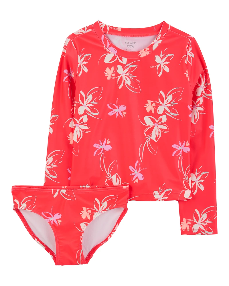 Kid 2-Piece Floral Rashguard Set