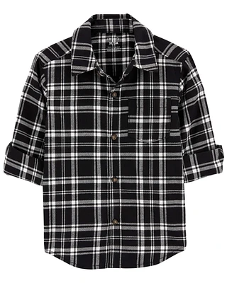 Plaid Twill Button-Down Shirt