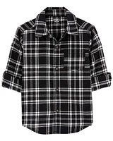 Plaid Twill Button-Down Shirt