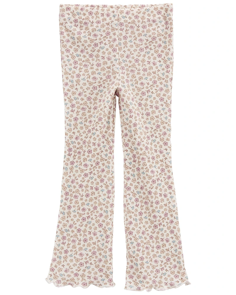 Floral Thermal Flare Pants