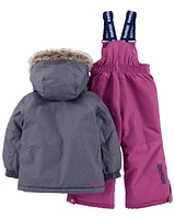 Toddler 2-Piece Snowsuit With Bonus Hat And Neck Warmer