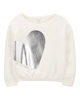 Toddler Metallic Heart Thermal Top