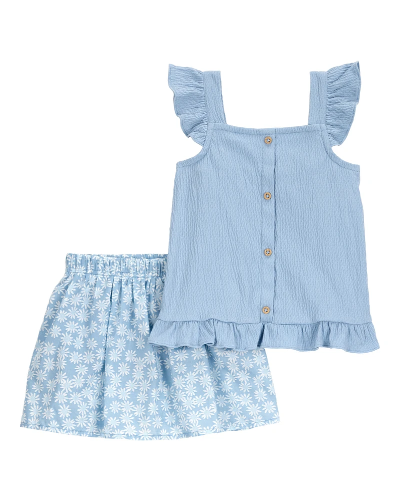 Toddler 2-Piece Floral Skort Set