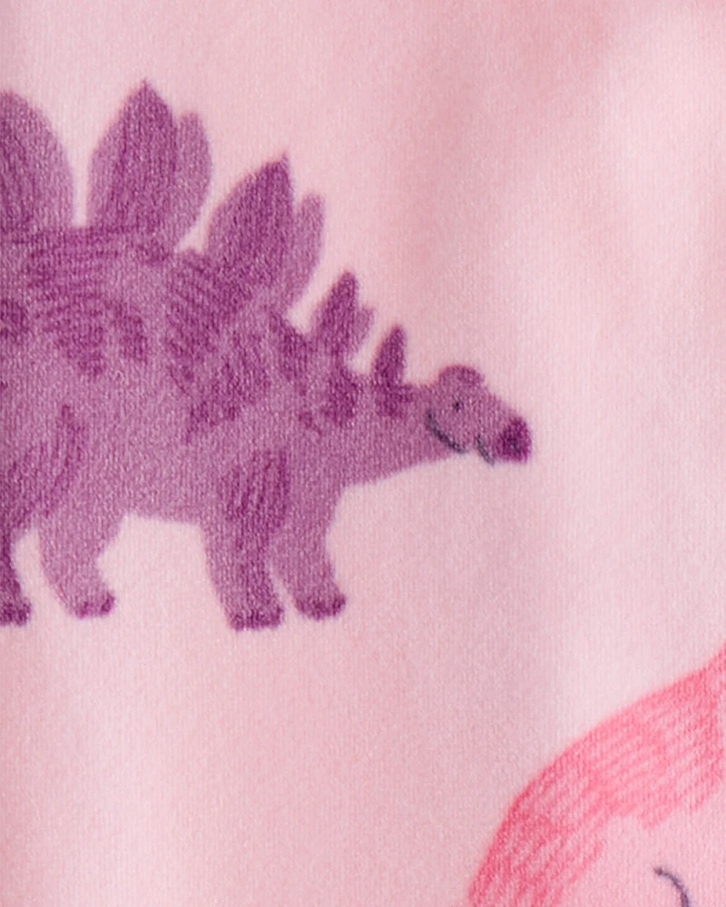 Toddler Girl Dinosaur Loose Fit 2-Way Zip 1-Piece pyjamas - Pink