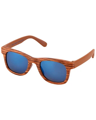 Lunettes de soleil classiques motif bois
