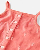 Toddler Organic Cotton Knit Seahorse-Print Romper