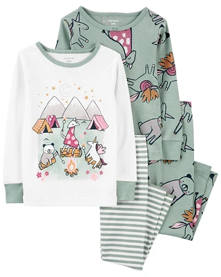 4-Piece Unicorn 100% Snug Fit Cotton Pyjamas