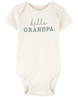 Baby Hello Grandpa Announcement Bodysuit