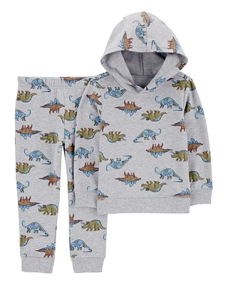 Toddler 2-Piece Dino Hooded Pullover & Pants Set