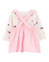 Baby 3-Piece Heart Print Jumper & Tights Set