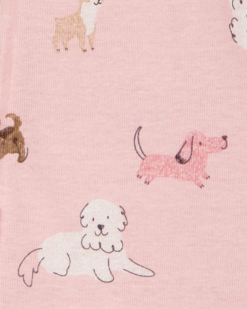 Toddler Girl 1-Piece Dog 100% Snug Fit Cotton Footie Pyjamas