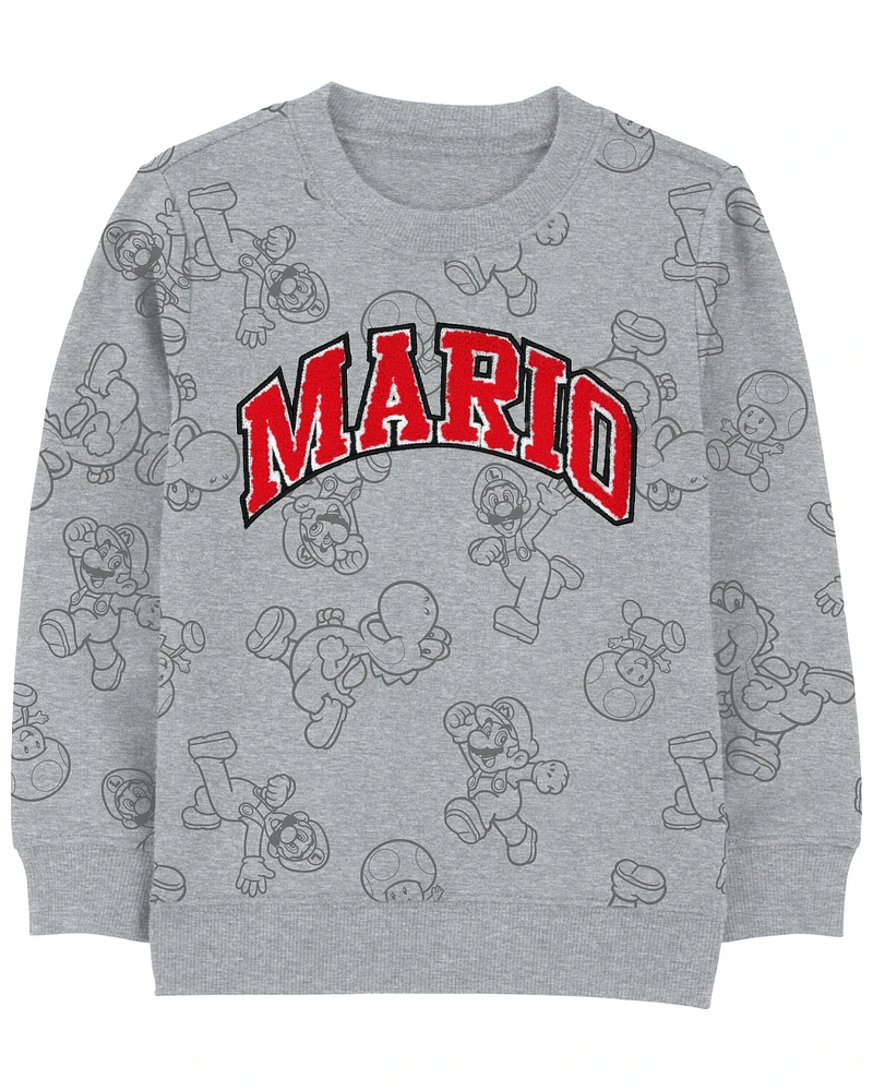 Kid Super Mario Bros Pullover - Grey