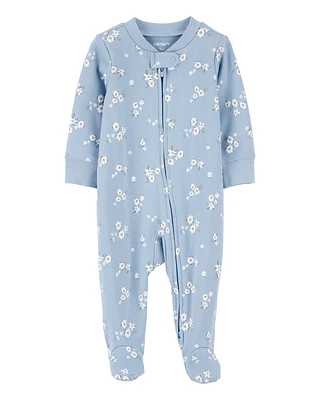 Baby Floral 2-Way Zip Cotton Sleeper pyjamas