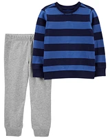 2-Piece Striped Top & Jogger Set