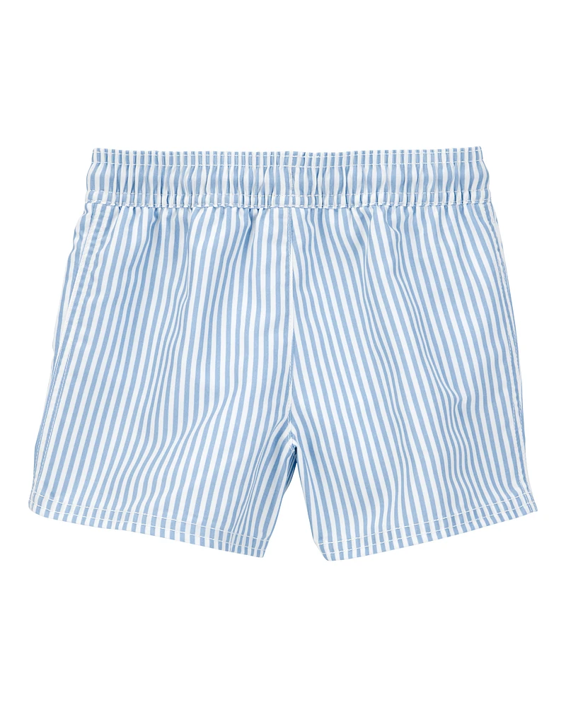 Toddler Striped Swim Trunks - Blue