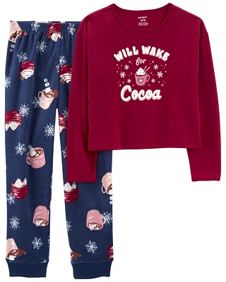 2-Piece Hot Cocoa Poly Fuzzy Pyjamas