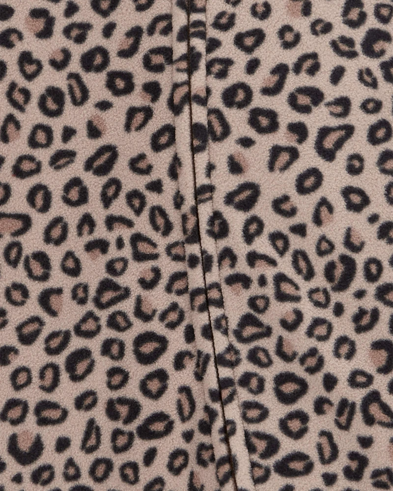 Baby Leopard Zip-Up Fleece Footie Sleeper Pyjamas