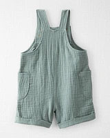 Baby Organic Cotton Gauze Shortalls Green