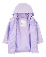 Toddler Heart Pockets Rain Jacket - Purple