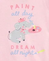 Baby 4-Piece Painter Elephant 100% Snug Fit Cotton Pyjamas