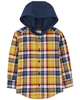 Baby Hooded Flannel Button-Front Shirt